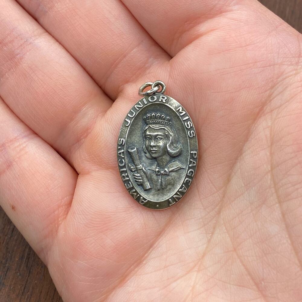 Vintage 925 Sterling Silver "America's Junior Miss Pageant" Pendant Charm